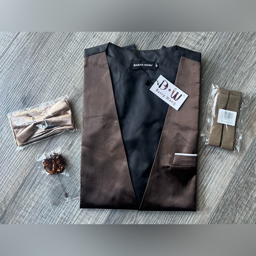 Mens Brown Brand Nwt 4pc Vest Set